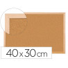Tableau liège q-connect mural cadre bois pin naturel 2 faces inclus 5 épingles mémo fixation mur épaisseur 1mm 40x30cm