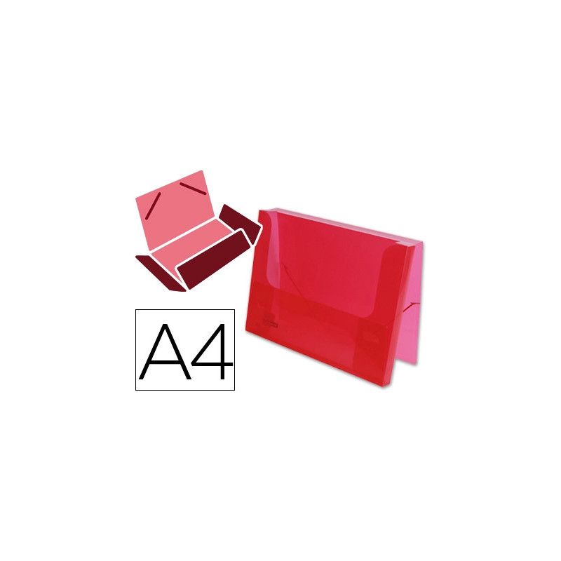 Chemise liderpapel polypropylène dos rigide 25mm a4 210x297mm 7/10e translucide coloris rouge