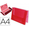 Chemise liderpapel polypropylène dos rigide 25mm a4 210x297mm 7/10e translucide coloris rouge