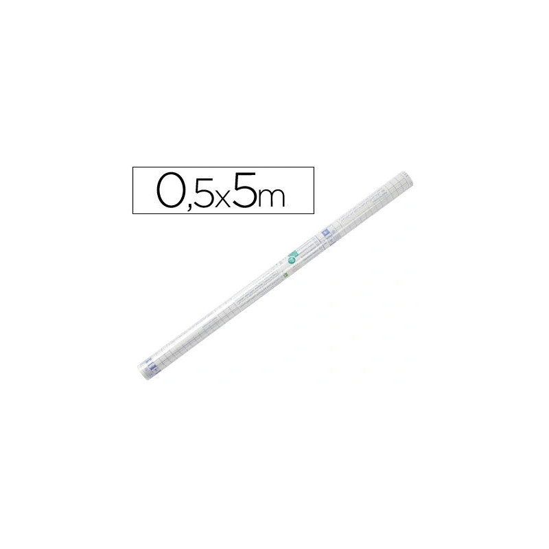 Couvre-livres liderpapel adhésif repositionnable 0.5x5m rouleau plastique 50 microns