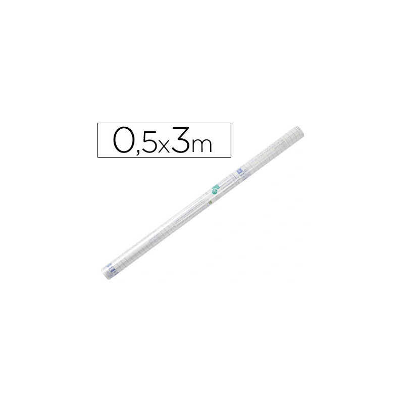 Couvre-livres liderpapel adhésif repositionnable 0.5x3m rouleau plastique 50 microns
