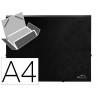 Chemise liderpapel polypropylène dos flexible a4 210x297mm 4/10e 3 rabats élastique 100f coloris noir opaque