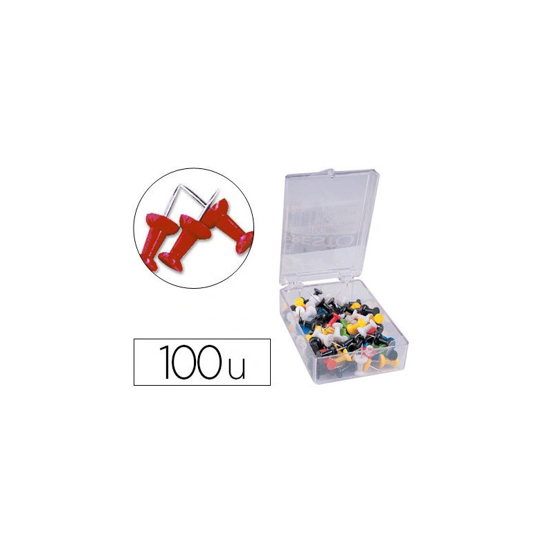 Punaise q-connect épingle mémo coloris rouge boîte 100 unités