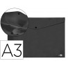 Pochette enveloppe liderpapel polypropylene 180 microns a3 420x297mm 50f fermeture bouton resistant noir opaque