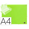 Chemise liderpapel polypropylene dos flexible a4 210x297mm 4/10e 3 rabats 100f elastique jaune fluo opaque