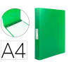 Classeur liderpapel 4 anneaux 25mm a4 260x315mm polypropylene dos 40mm porte-cartes visite coloris vert