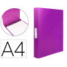 Classeur liderpapel 4 anneaux 25mm a4 260x315mm polypropylene dos 40mm porte-cartes visite coloris violet