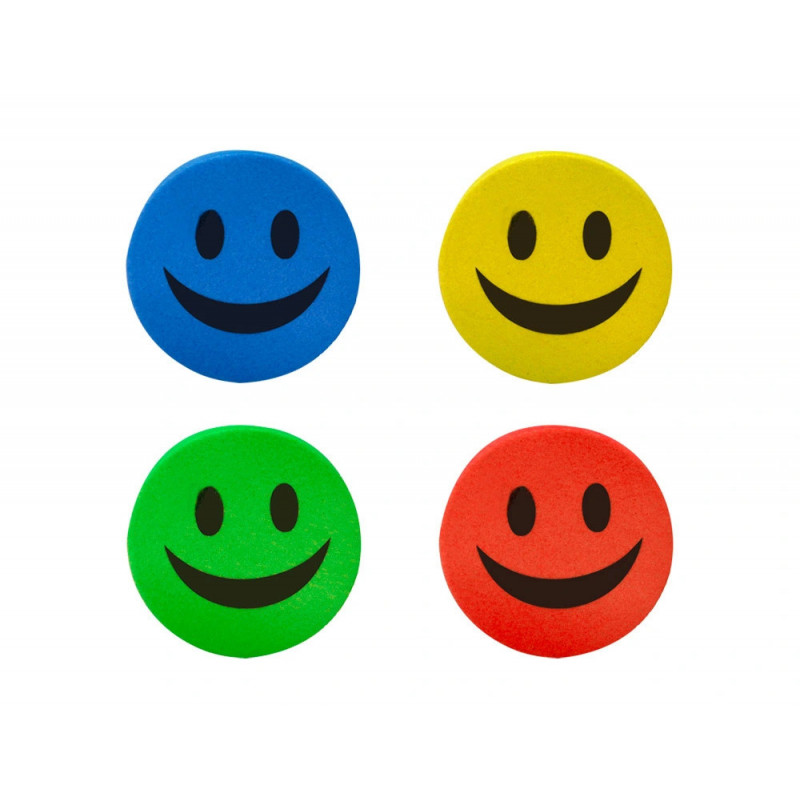 Brosse magnetique liderpapel rond sourire feutre effacage a sec tous tableaux blancs coloris assortis