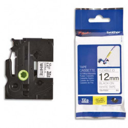 BROTHER Ruban pour PTOUCH flexible laminé 12mm Noir/Blanc TZEFX231