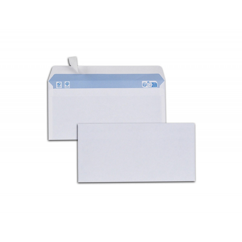 Enveloppes blanches dl 80g adhesives pefc eco 110x220mm boite de 500 unites
