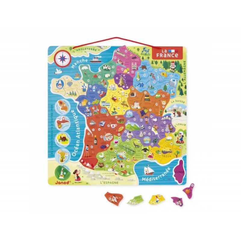 Puzzle interdacta carte de france magnetique 93 pcs 36x36cm