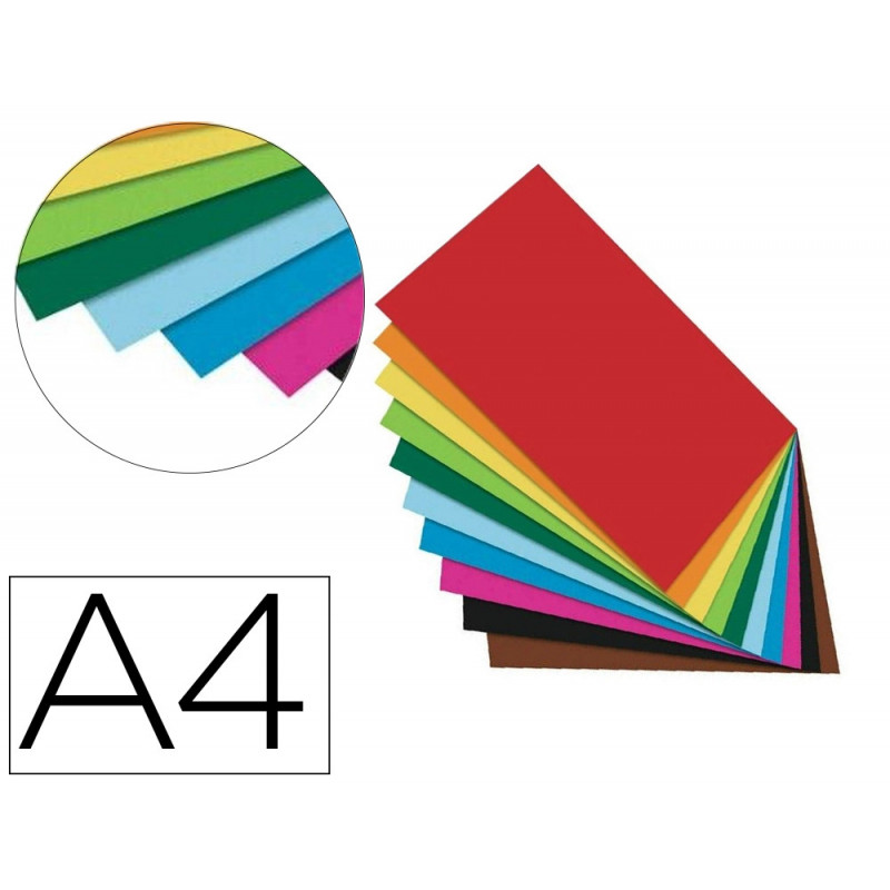 Papier a dessin teinte folia din a4 130g 10 coloris assortis paquet 100 unites