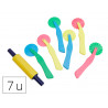 Roulette pate a modeler o'color plastique 2 modeles assortis coloris assortis lot 6 unites + 1 rouleau lisse