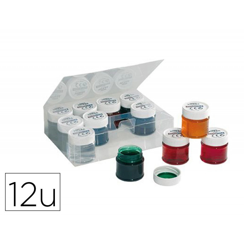 Vernis vitrail o'color 50ml base eau sans solvent coloris assortis coffret 12 unites