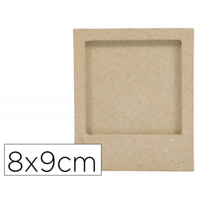 Cadre magnetique decopatch papier mache 8x9cm coloris brun