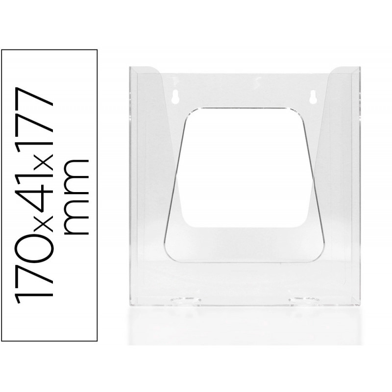 Porte-visuels q-connect mural plexiglas transparent format a5 170x41x177 mm