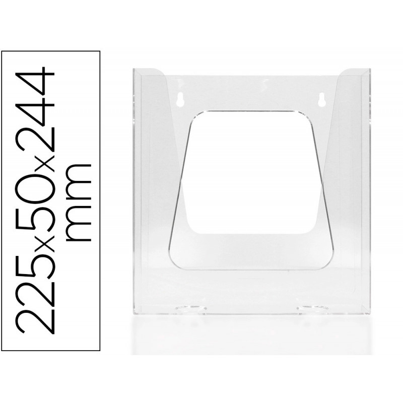 Porte-visuels q-connect mural plexiglas transparent format a4 225x50x244 mm