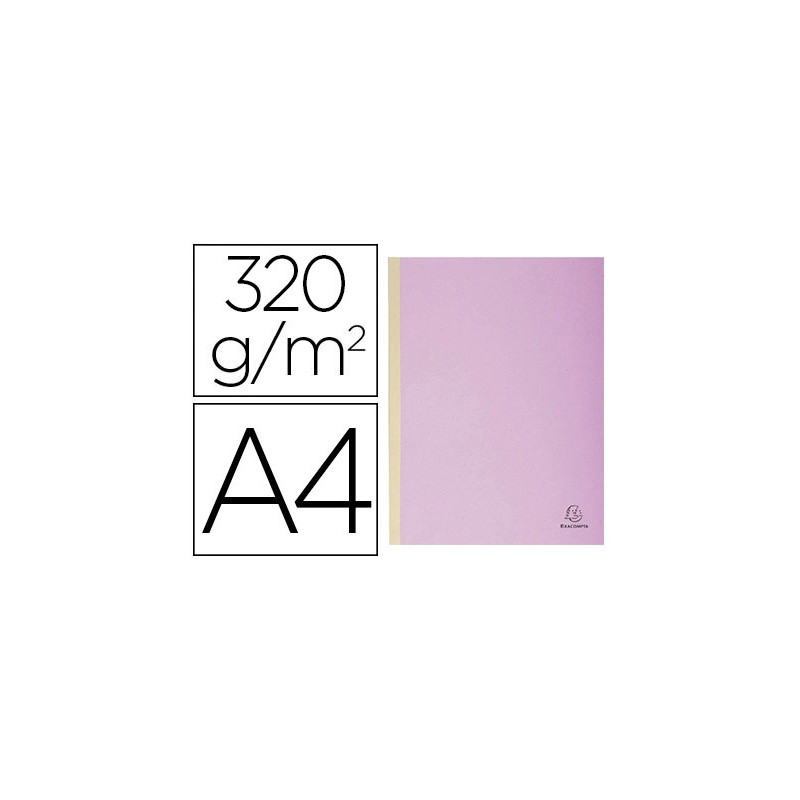 Chemise exacompta carte 240x320mm 320g documents a4 210x297mm soufflet dos toilé 30mm coloris lilas