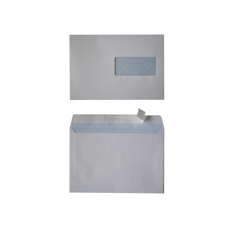 Enveloppes oxford recycle a fenetre auto adhesives avec bande de protection 162x229mm 500 unites