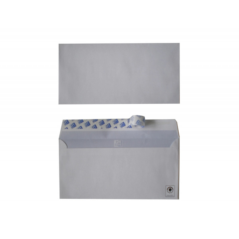 Enveloppes blanches oxford recycle auto adhesives avec bande de protection 80 g 110x220 mm 500 unites