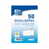 Enveloppes blanches oxford auto adhesives avec bande de protection 80 g 114x162 mm 50 unites