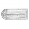 Thamographe codamex 4 outils en 1 equerre compas rapporteur regle plastique transparent