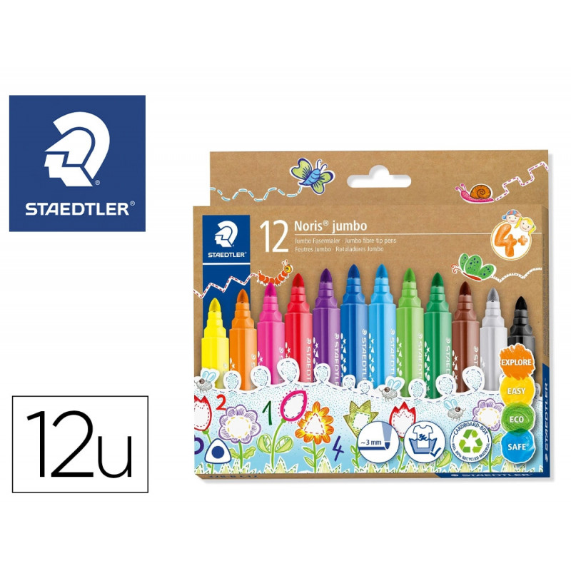 Feutres staedtler jumbo 328 coloris assortis pochette de 12