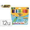 Lot bic visacolor xl 12 pochettes de 12 feutres pointe large dont 2 gratuites coloris assortis