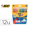 Lot bic kids couleur 12 pochettes de 12 feutres pointe moyenne dont 2 gratuites coloris assortis
