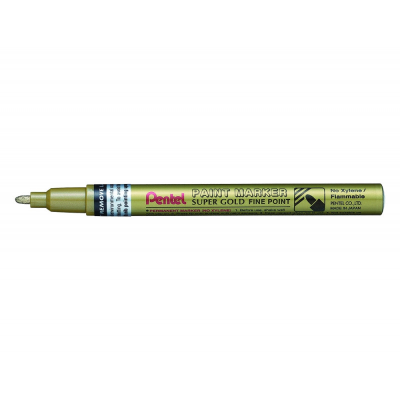 Marqueur pentel peinture paint marker multi-supports pointe fine 2,9mm coloris or