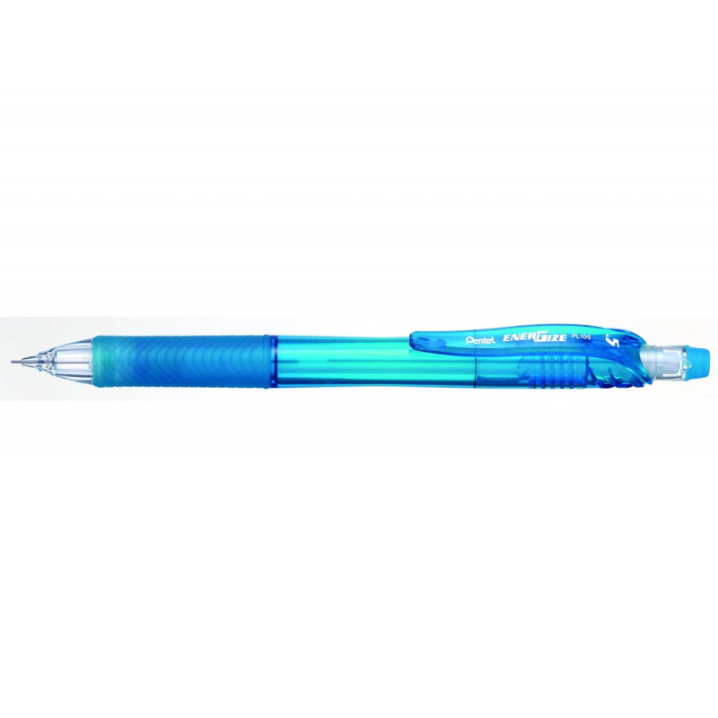 Porte-mines pentel energize-x canon fixe mine 0,5mm grip caoutchouc gomme avec capuchon corps coloris bleu
