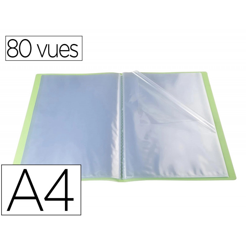Protege documents exacompta a4 couverture polypro souple mate 80 vues grainees anti reflet coloris vert
