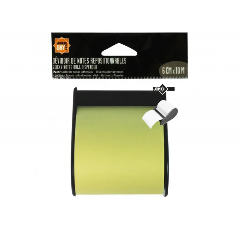 Devidoir de notes wonday repositionnables avec notes 6cmx10m coloris jaune