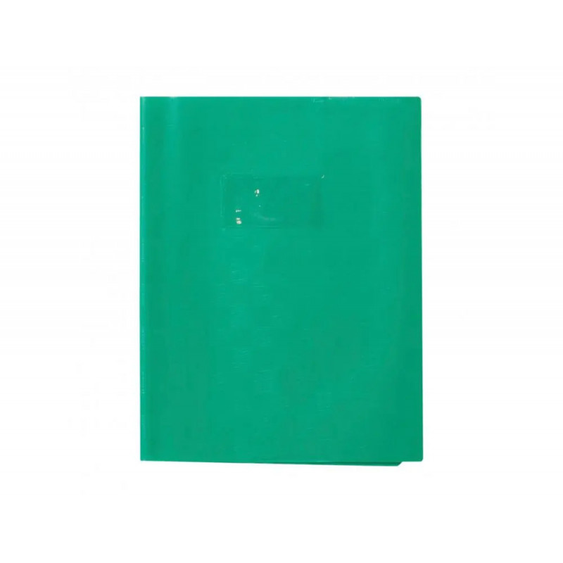 Protege-cahier clairefontaine 17x22cm plastique 22/100e 2 rabats coloris vert