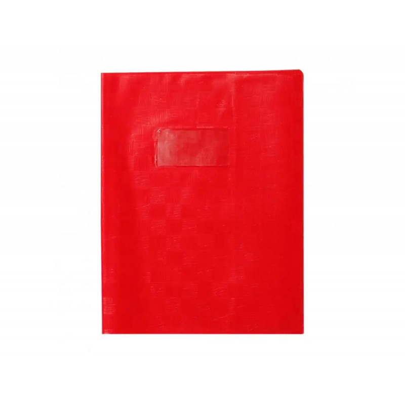 Protege-cahier clairefontaine 17x22cm plastique 22/100e 2 rabats coloris rouge