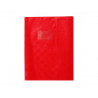 Protege-cahier clairefontaine 17x22cm plastique 22/100e 2 rabats coloris rouge