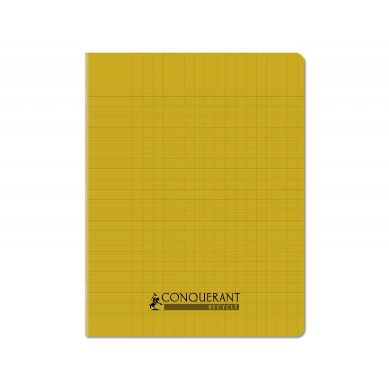 Cahier conquerant poplypropylene recycle indechirable et lavable 17x22 cm 96 pages seyes jaune