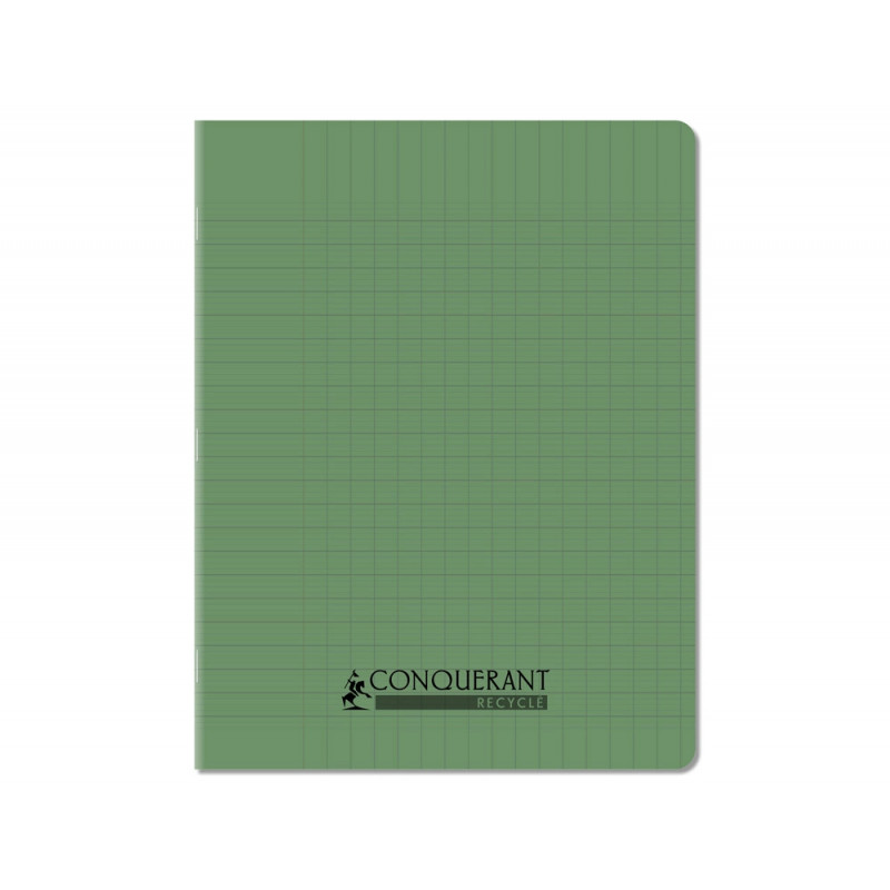 Cahier conquerant poplypropylene recycle indechirable et lavable 17x22 cm 96 pages seyes vert