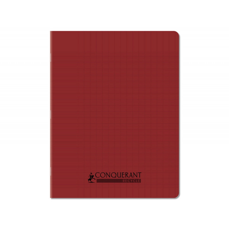 Cahier conquerant poplypropylene recycle indechirable et lavable 17x22 cm 96 pages seyes rouge