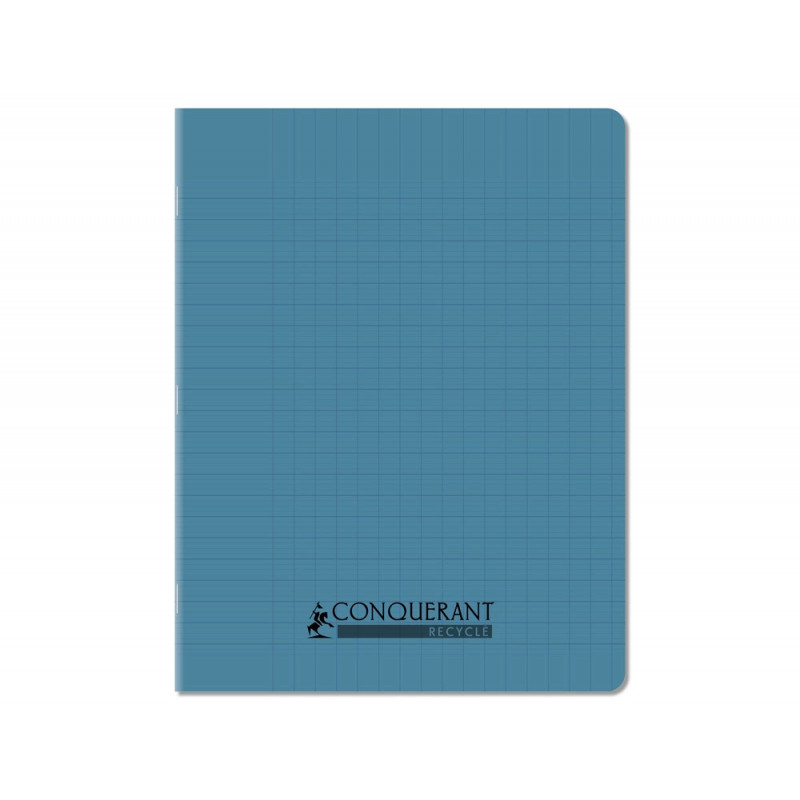 Cahier conquerant poplypropylene recycle indechirable et lavable 17x22 cm 96 pages seyes bleu