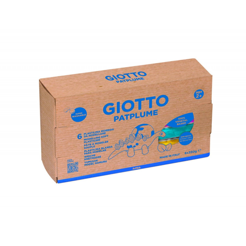 Lot patplume giotto matiere vegetale souple ne seche pas pain predecoupe 350g 6 unites coloris assortis