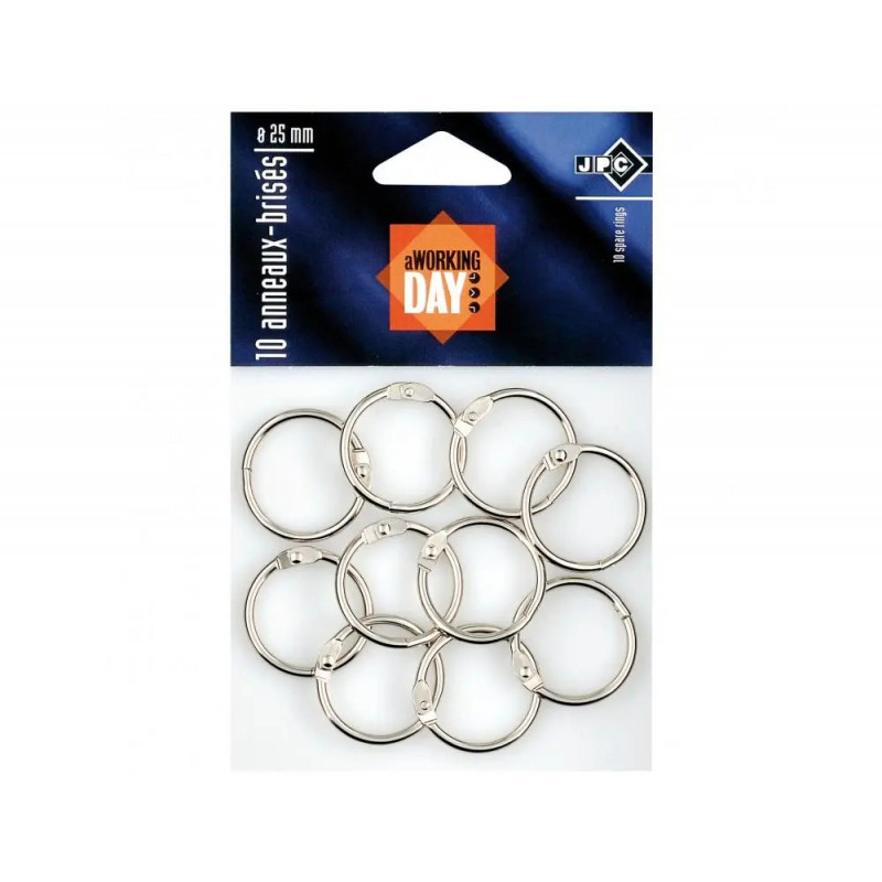 Anneau wonday brise metal 25mm sachet 10 unites