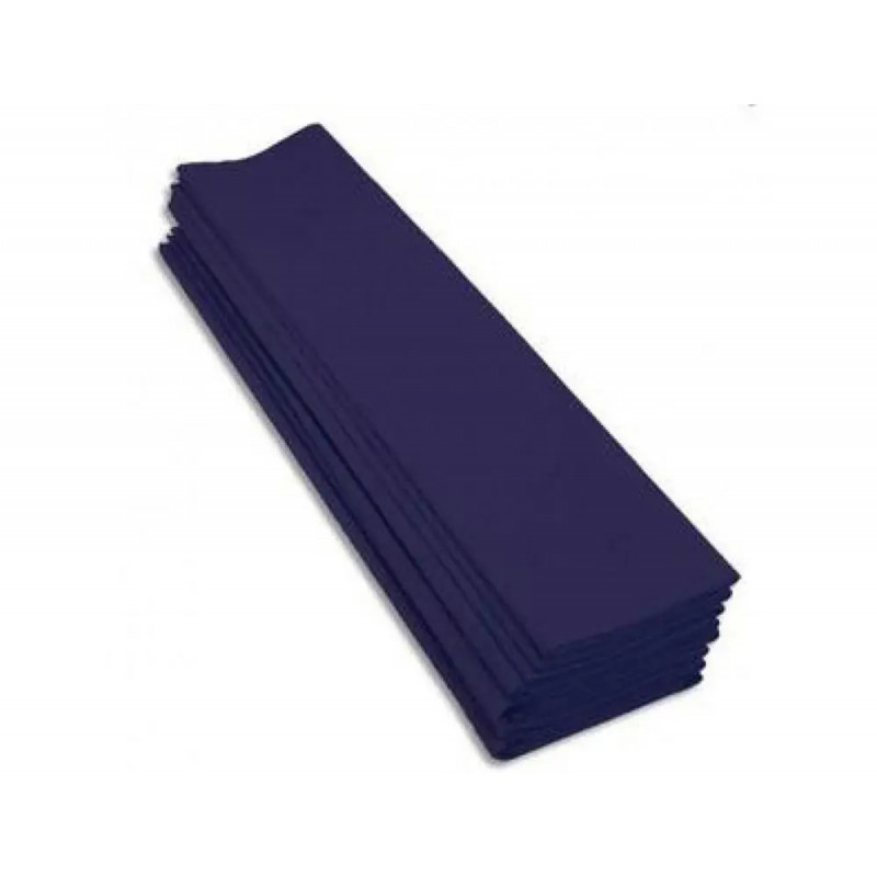 Papier crepon clairefontaine standard 0,5x2m crepage 40% coloris bleu fonce paquet 10 feuilles