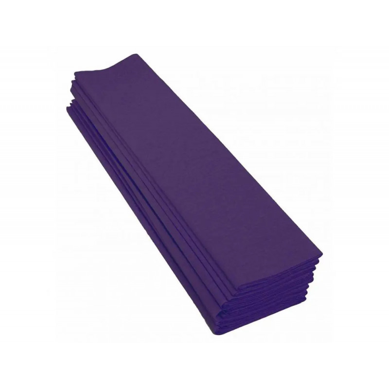 Papier crepon clairefontaine standard 0,5x2m crepage 40% coloris violet paquet 10 feuilles