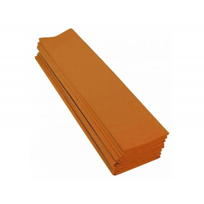 Papier crepon clairefontaine standard 0,5x2m crepage 40% coloris jaune orange paquet 10 feuilles