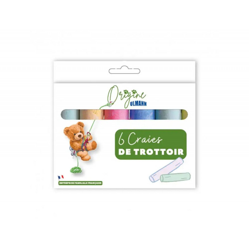 Etui craies de trottoir ulmann 6 unites coloris assortis