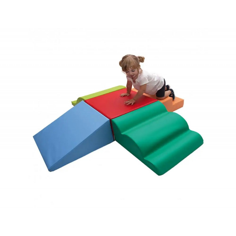 Set de motricite culture club escalier carre base anti-derapante mousse 25kg/m3 ensemble de 5 pieces