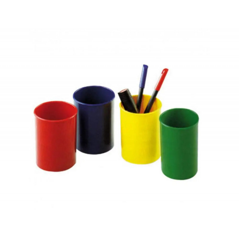 Pot a crayon faibo polystyrene resistant 7.8x10cm coloris bleu opaque