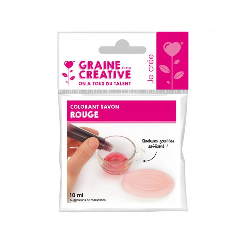 Colorant concentre graine creative dose pour 500g de savon coloris rouge
