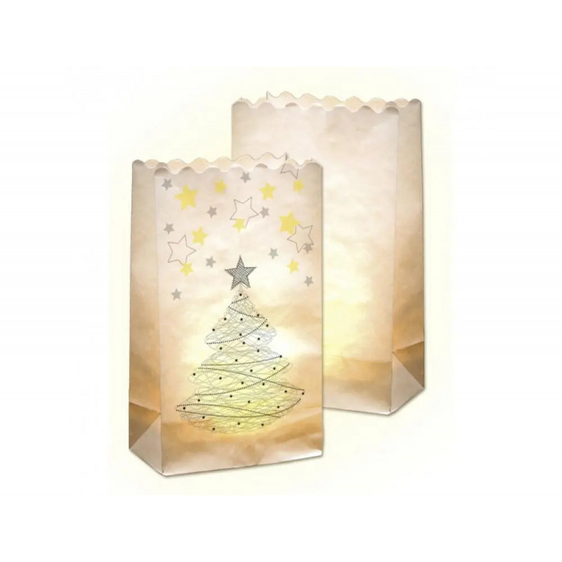 Lot photophores folia papier 19x11,5x7cm
